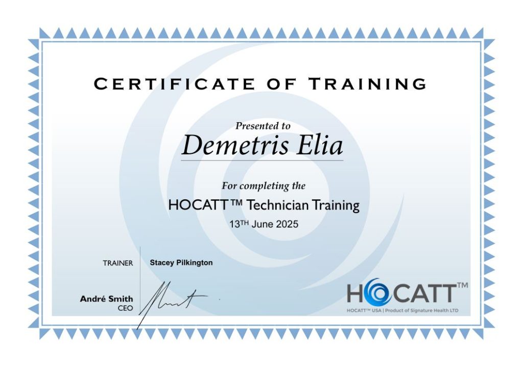 Hocatt for mold, certificate of training